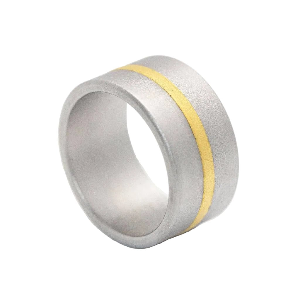Bague Bandeau NIESSING en or jaune et acier - Castafiore