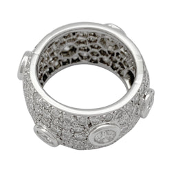 Bague bandeau or blanc, diamants - Castafiore