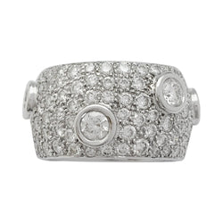 Bague bandeau or blanc, diamants - Castafiore