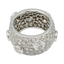 Bague bandeau or blanc, diamants - Castafiore