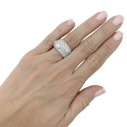 Bague bandeau or blanc, diamants - Castafiore