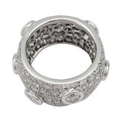 Bague bandeau or blanc, diamants - Castafiore