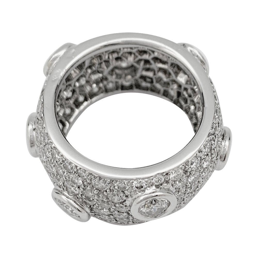 Bague bandeau or blanc, diamants - Castafiore