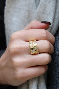 Bague Bandeau Or jaune Diamant - Castafiore