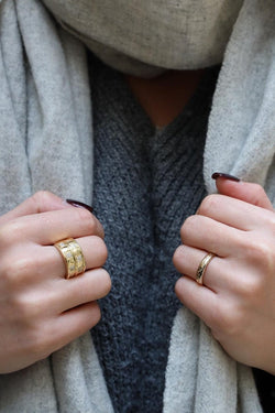 Bague Bandeau Or jaune Diamant - Castafiore
