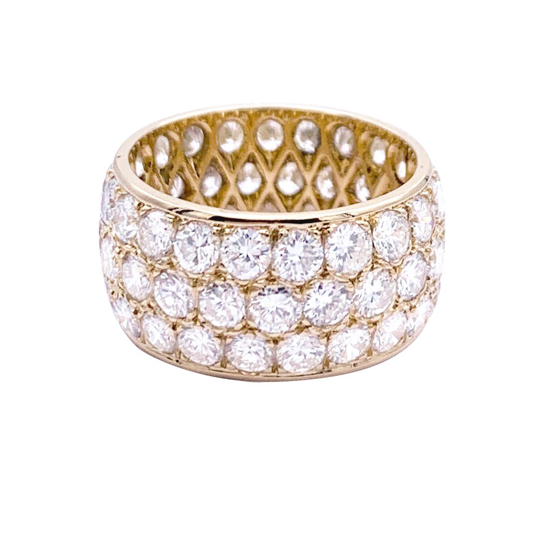 Bague bandeau, or jaune, diamants. - Castafiore