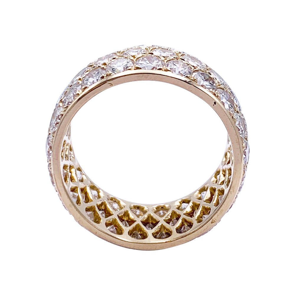 Bague bandeau, or jaune, diamants. - Castafiore