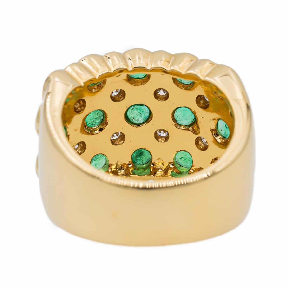 Bague Bandeau Or jaune Emeraude - Castafiore