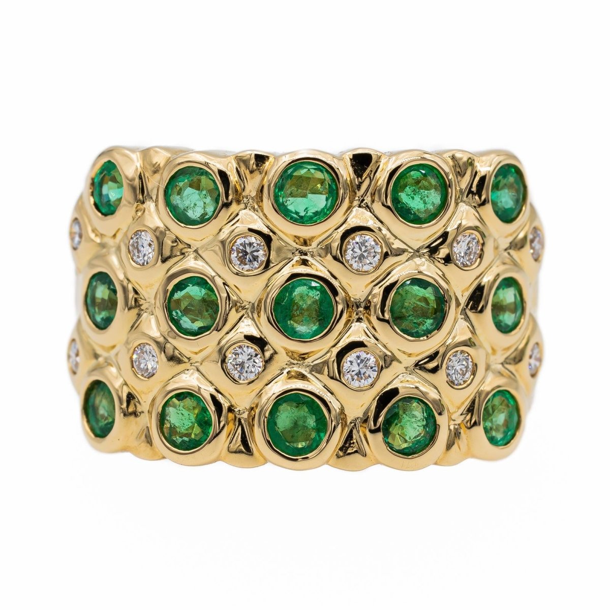 Bague Bandeau Or jaune Emeraude - Castafiore