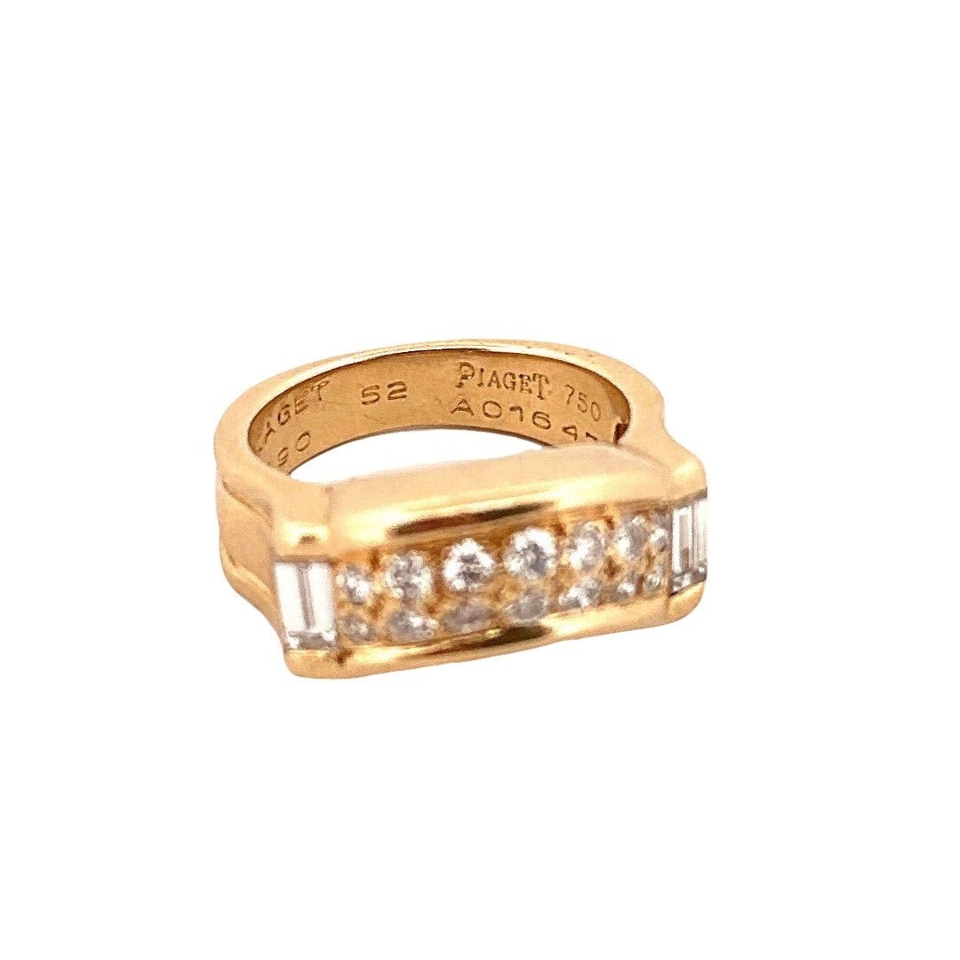 Bague Bandeau PIAGET en or jaune et diamants - Castafiore