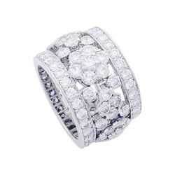 Bague bandeau platine et diamants. - Castafiore