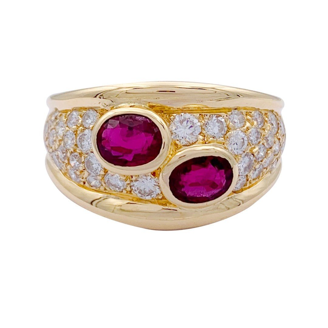 Bague bandeau rubis et diamants - Castafiore