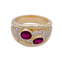 Bague bandeau rubis et diamants - Castafiore