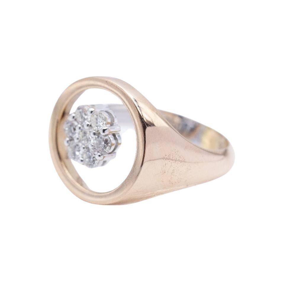 Bague bicolore en or rose , or blanc et diamants - Castafiore