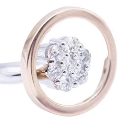 Bague bicolore en or rose , or blanc et diamants - Castafiore