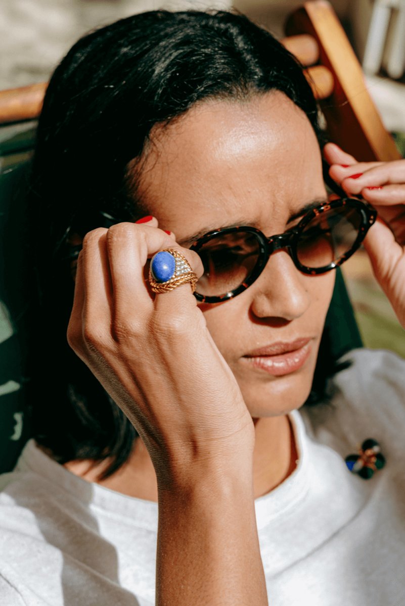 Bague BOUCHERON en or jaune, lapis lazuli et diamants - Castafiore
