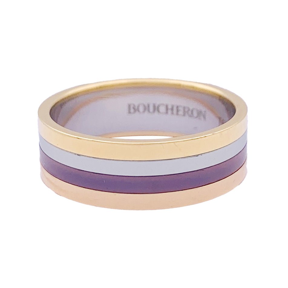 Bague BOUCHERON "My First Quatre" en or jaune, or rose, acier et PVD - Castafiore