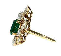 Bague BOUCHERON Pompadour en or jaune, émeraude et diamants - Castafiore