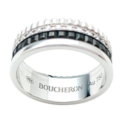 Bague Boucheron, "Quatre Black Edition", en or blanc, diamants - Castafiore