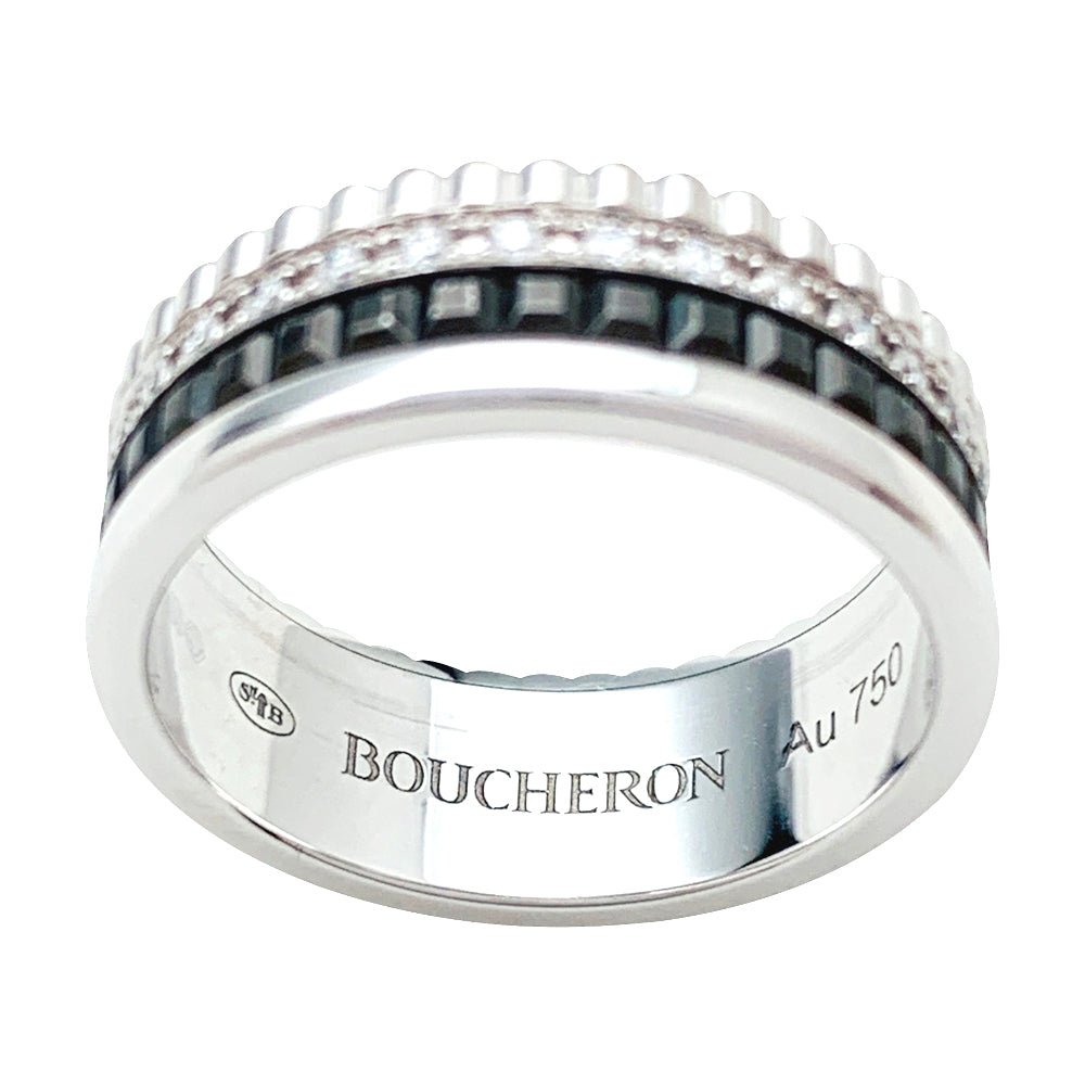 Bague Boucheron, "Quatre Black Edition", en or blanc, diamants - Castafiore