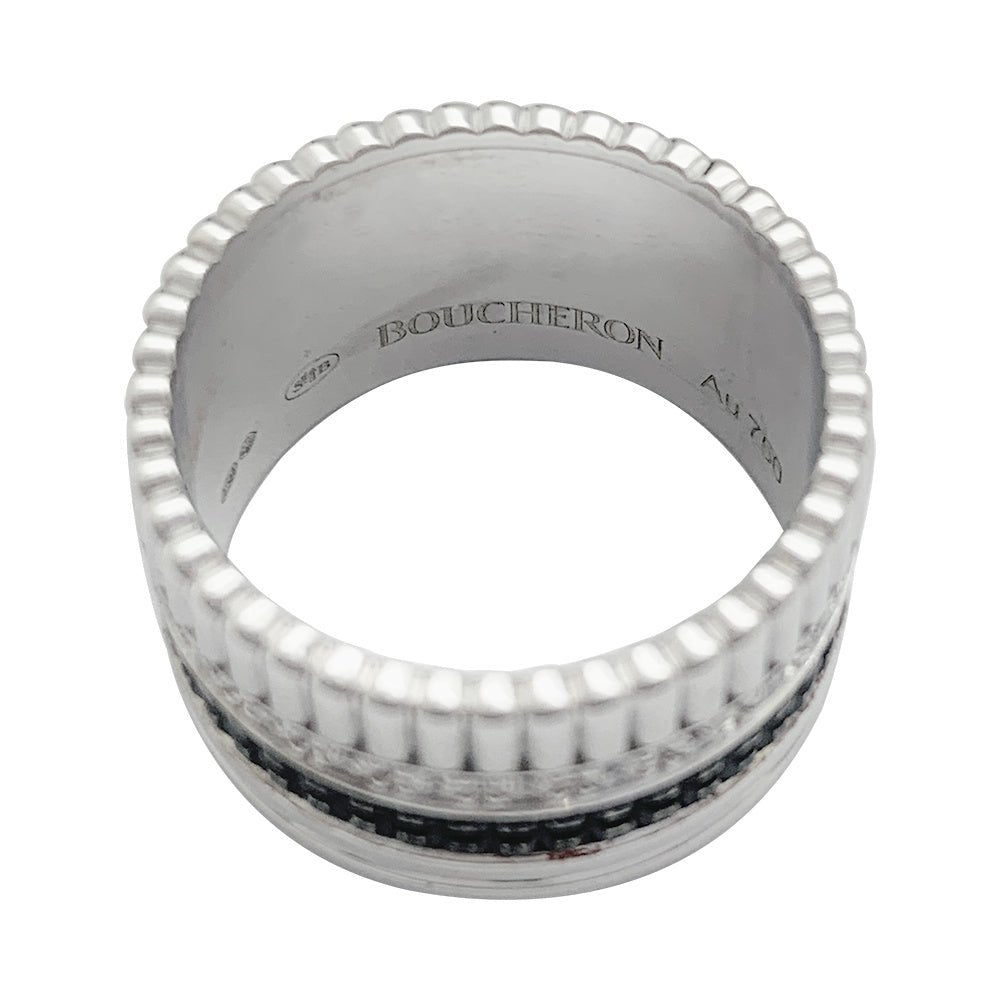 Bague Boucheron, "Quatre Black Edition Large", en or blanc, diamants - Castafiore