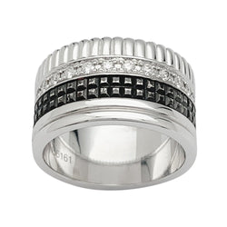 Bague Boucheron, "Quatre Black Edition Large", en or blanc, diamants - Castafiore