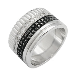 Bague Boucheron, "Quatre Black Edition Large", en or blanc, diamants - Castafiore