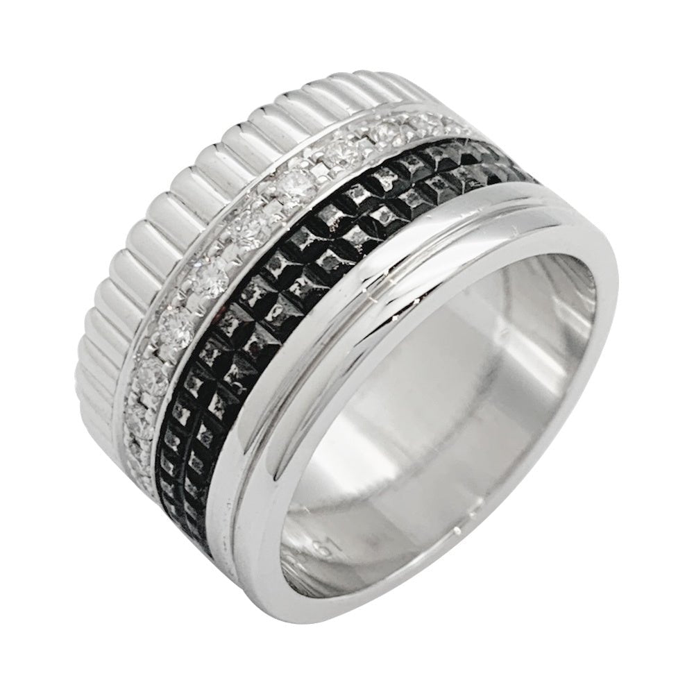 Bague Boucheron, "Quatre Black Edition Large", en or blanc, diamants - Castafiore