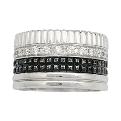 Bague Boucheron, "Quatre Black Edition Large", en or blanc, diamants - Castafiore