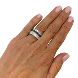 Bague Boucheron, "Quatre Black Edition Large", en or blanc, diamants - Castafiore