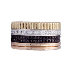 Bague BOUCHERON "Quatre Classique Large", trois ors et diamants - Castafiore
