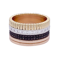 Bague BOUCHERON "Quatre Classique Large", trois ors et diamants - Castafiore