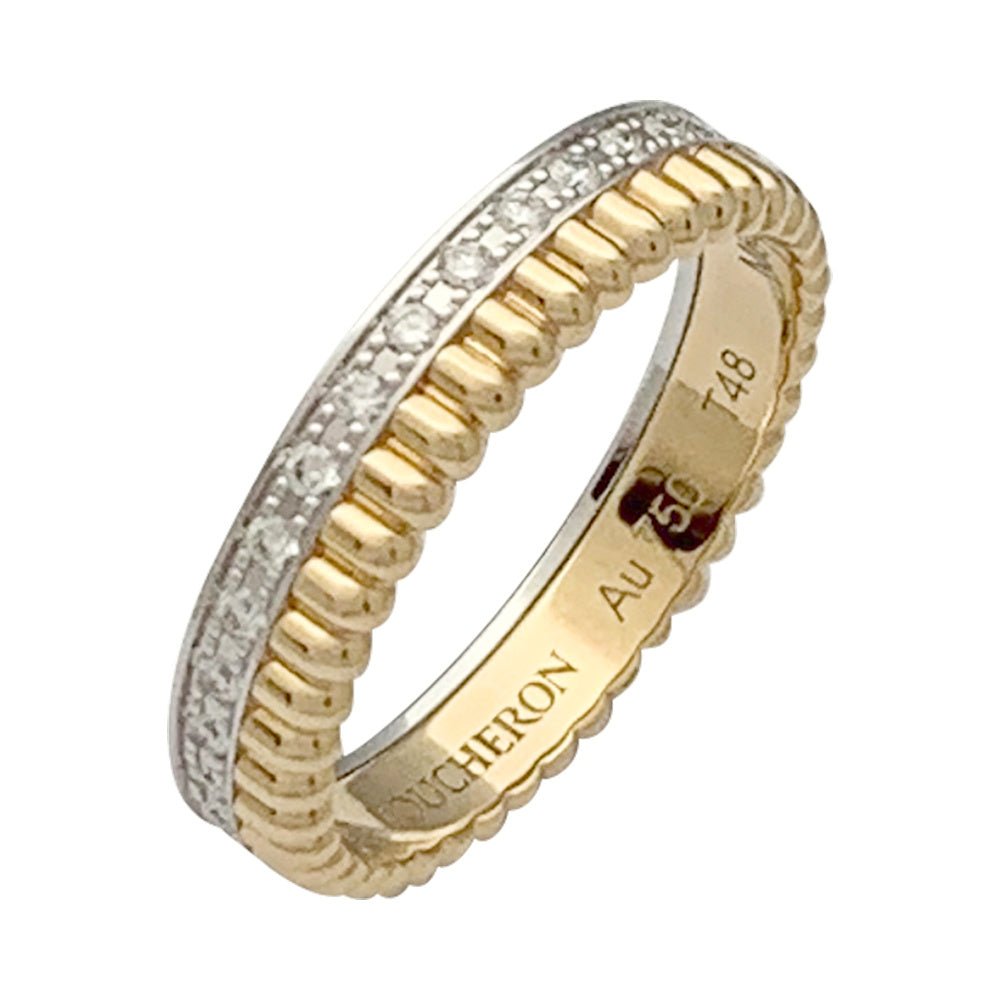 Bague Boucheron, “Quatre Radiant Edition Grosgrain”, deux ors et diamants - Castafiore