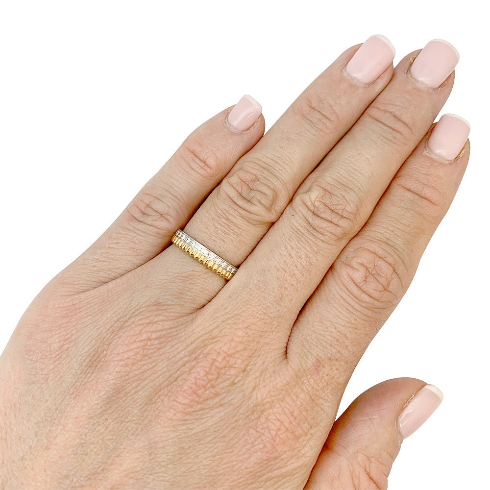 Bague Boucheron, “Quatre Radiant Edition Grosgrain”, deux ors et diamants - Castafiore
