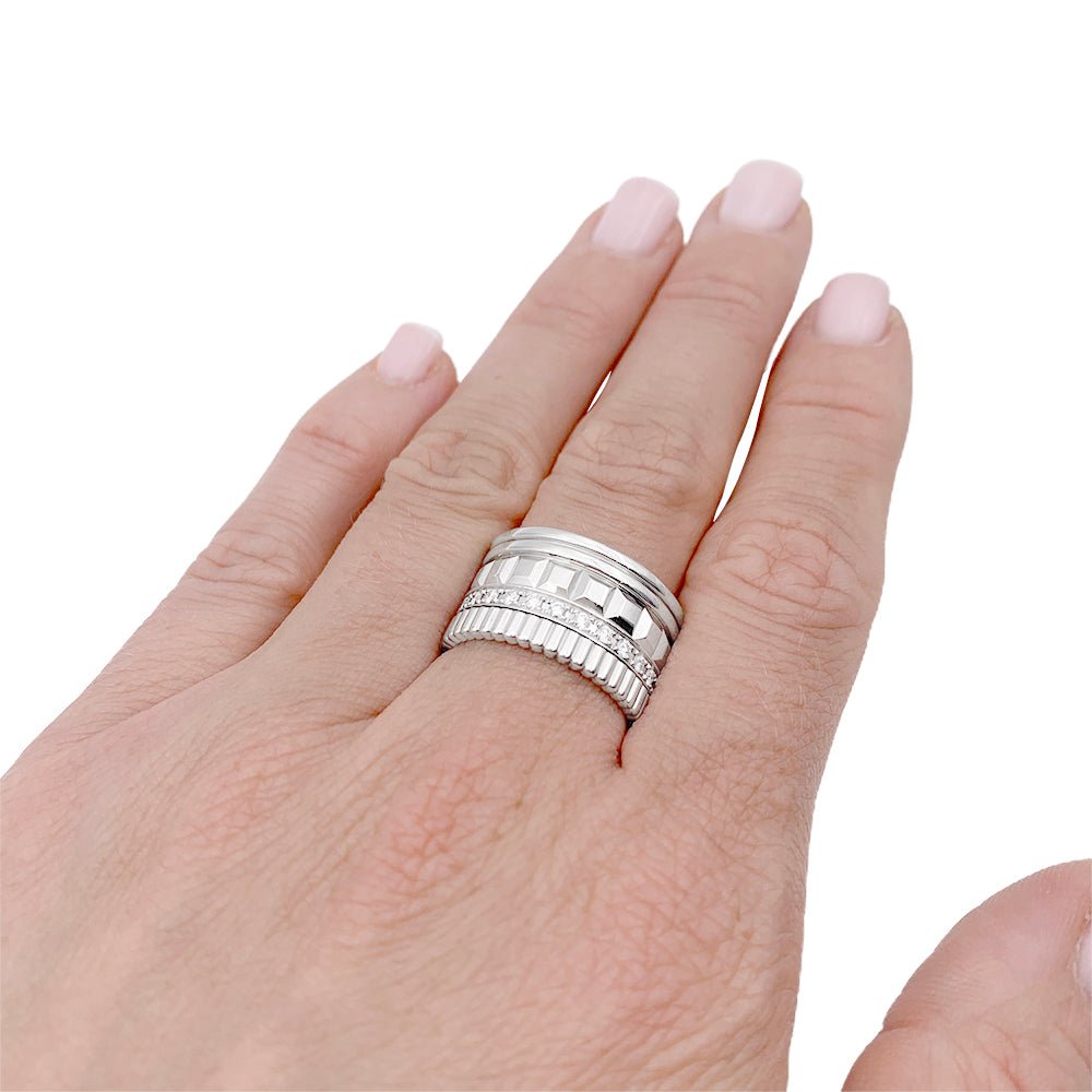 Bague Boucheron, "Quatre Radiant Edition", or blanc, diamants. - Castafiore