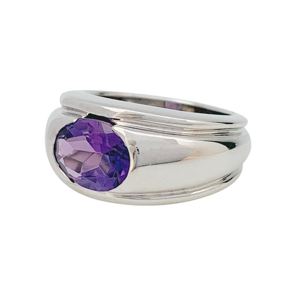 Bague BOUCHERON "Roxane", or blanc améthyste - Castafiore