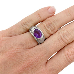 Bague BOUCHERON "Roxane", or blanc améthyste - Castafiore