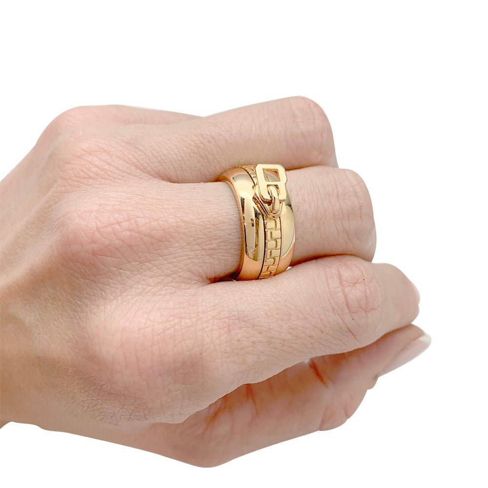 Bague Boucheron, "Zip", or jaune 750/000 - Castafiore