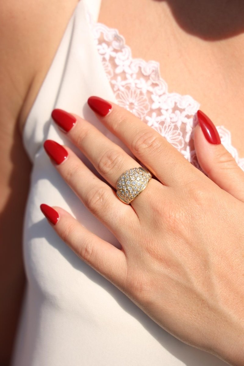 Bague Boule en or jaune et diamant - Castafiore