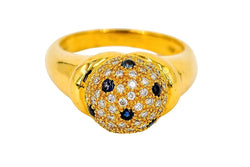 Bague Boule en or jaune et diamants - Castafiore