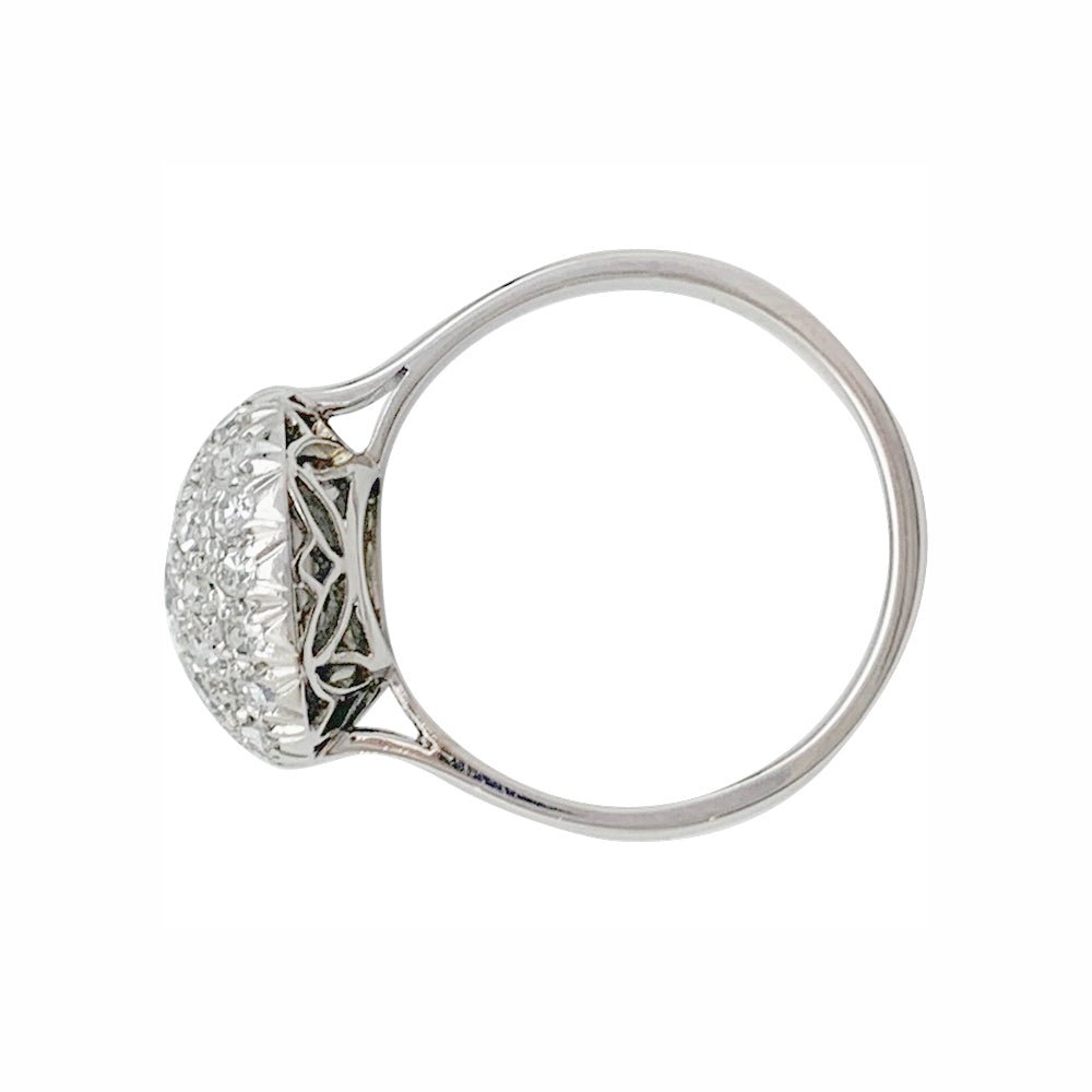 Bague boule en platine, or blanc et diamants - Castafiore