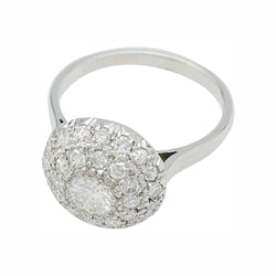 Bague boule en platine, or blanc et diamants - Castafiore