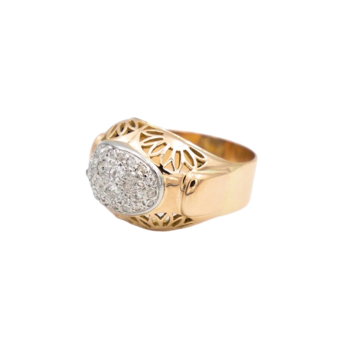 Bague Boule Or rose Diamant - Castafiore