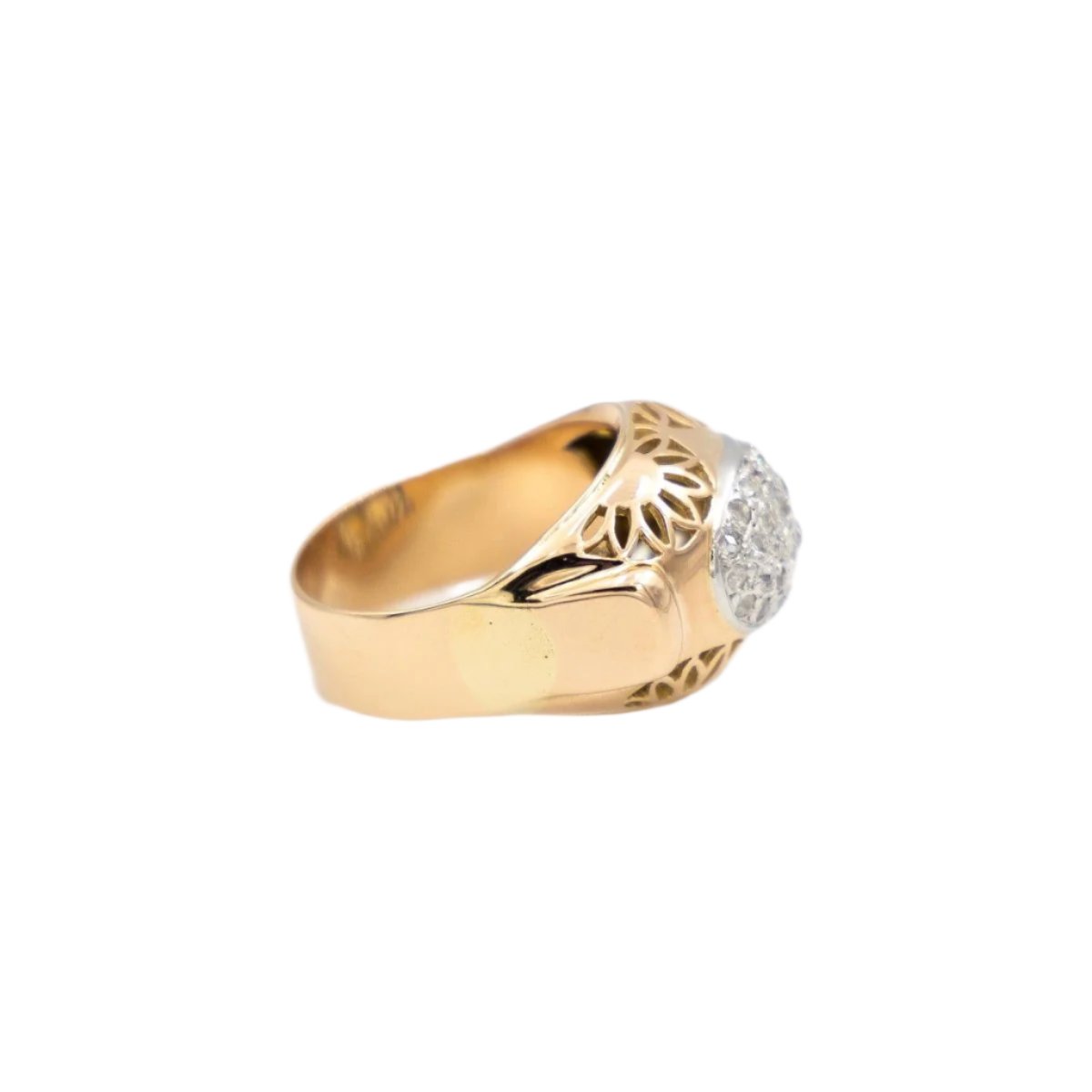 Bague Boule Or rose Diamant - Castafiore