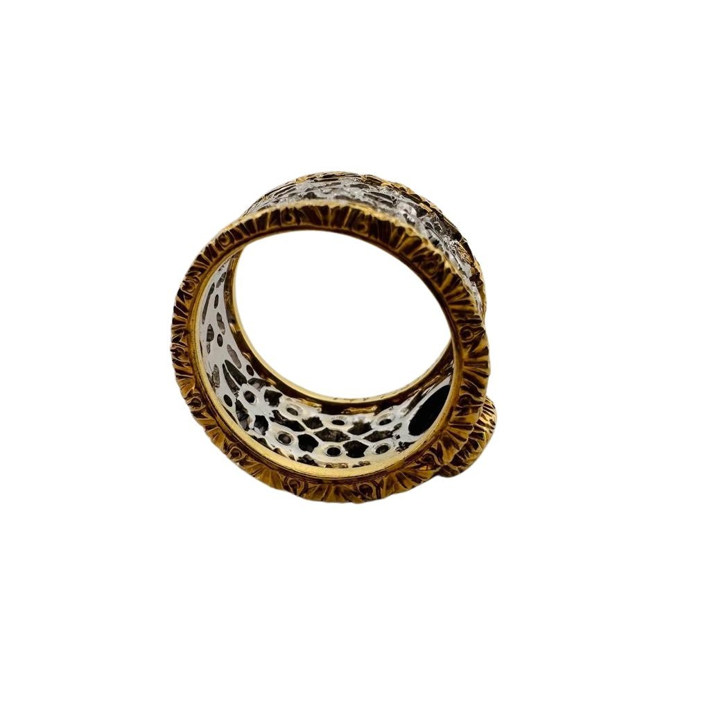 Bague BUCCELATI en or jaune, or blanc et saphir - Castafiore