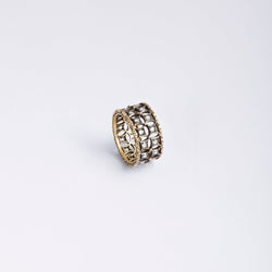 Bague BUCCELLATI en or gris et diamants taille rose - Castafiore