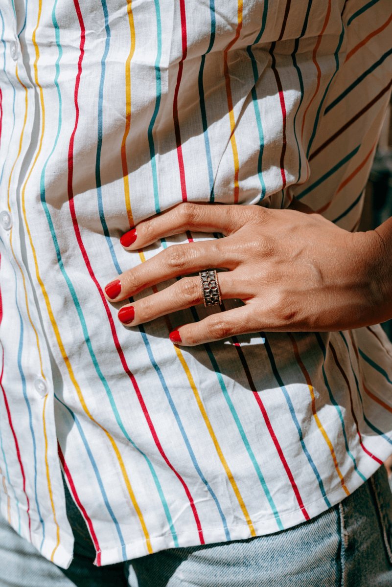 Bague BUCCELLATI en or gris et diamants taille rose - Castafiore