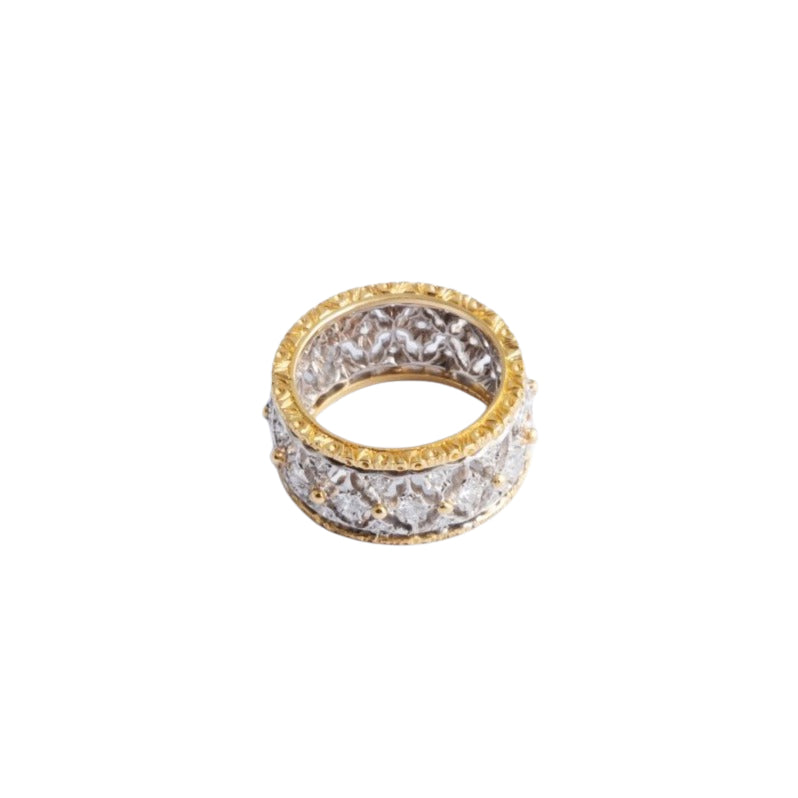 Bague BUCCELLATI en or jaune, modèle "Dentelles" - Castafiore