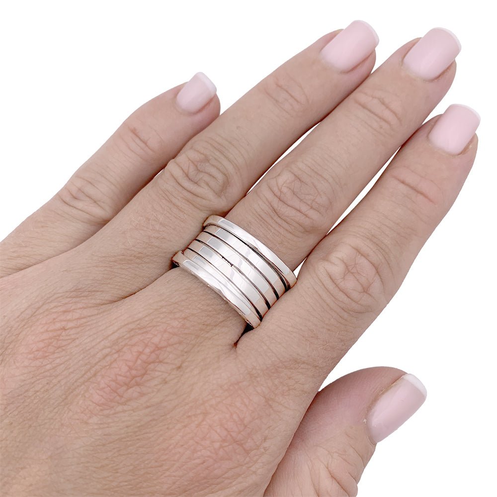 Bague Bulgari, “B.Zero1”, or blanc, trés grand modèle. - Castafiore