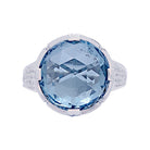 Bague BULGARI en or blanc, topaze bleue et diamants - Castafiore